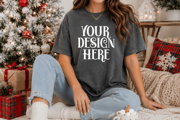 Download Comfort Colors 1717 Christmas Mockup - Christmas mockup Collection