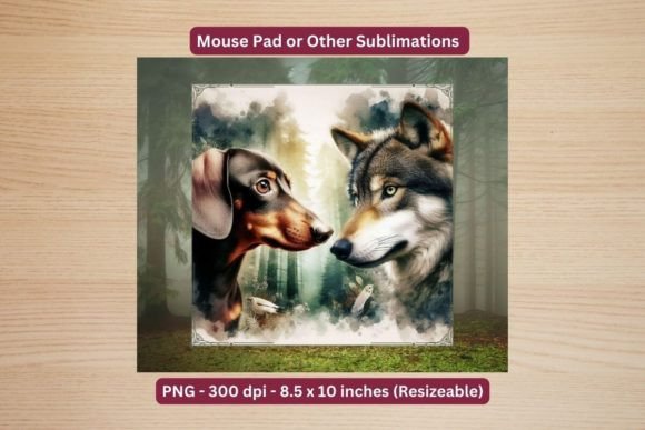 Download Dachshund and Wolf Sublimation PNG - Wolf sublimation Collection