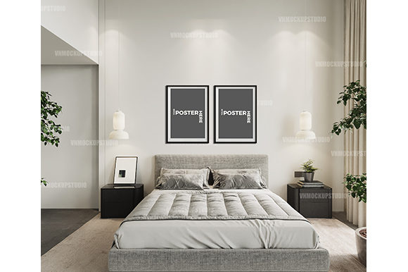 Download Bedroom Mockup, White Bedroom Wall - Room mockup Collection
